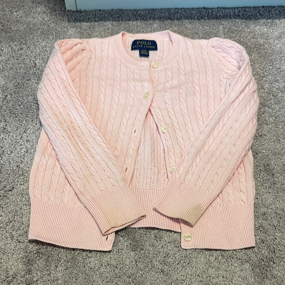 Polo by Ralph Lauren Light Pink Cable Cardigan